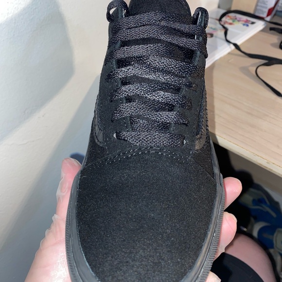 All black vans. Thick soles. Size 7.5 men’s 9 women’s barely worn. Authentic! - Picture 2 of 12